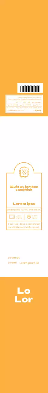 Étiquette sandwich illustrée jaune et propre