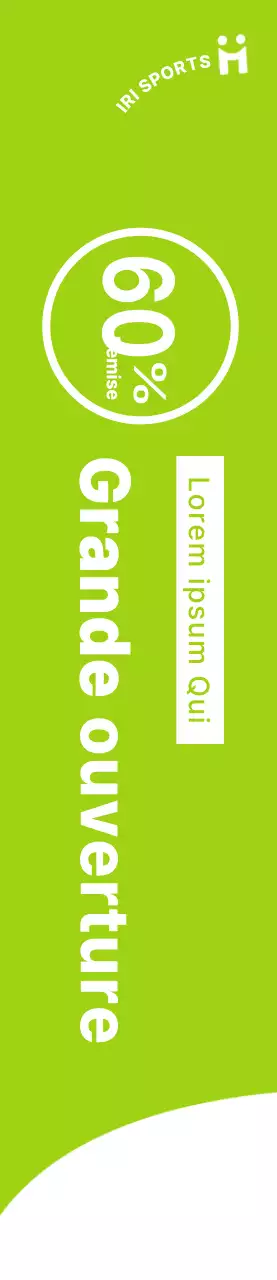 Un concept épuré en blanc et vert citron pour annoncer et promouvoir les ventes libres de vêtements de sport.