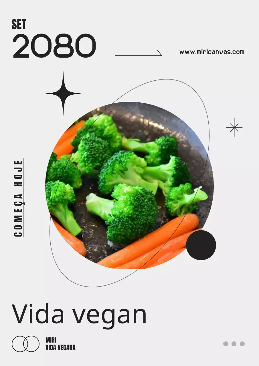 Promover um marketing vegan simples em preto e cinzento