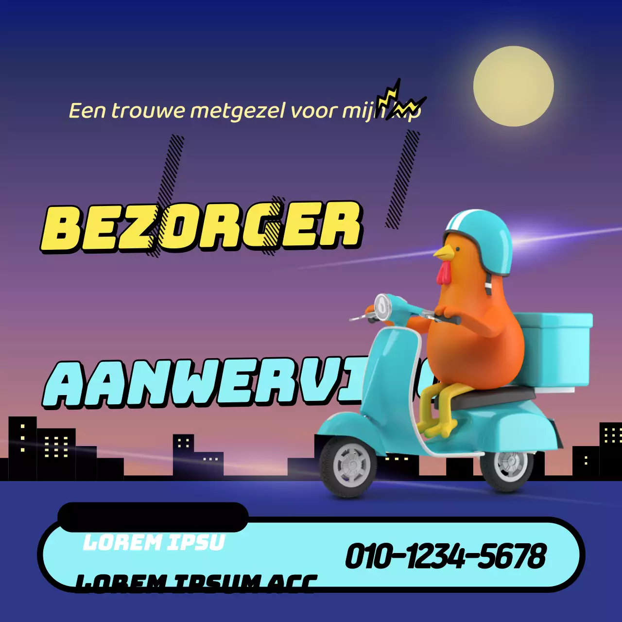 Night Sky Cityscape Bezorger Aanwerving