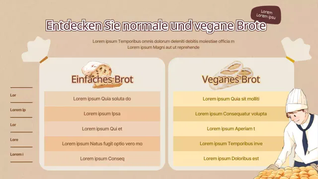 Vergleich von Brotverpackungskonzepten mit Brauntönen