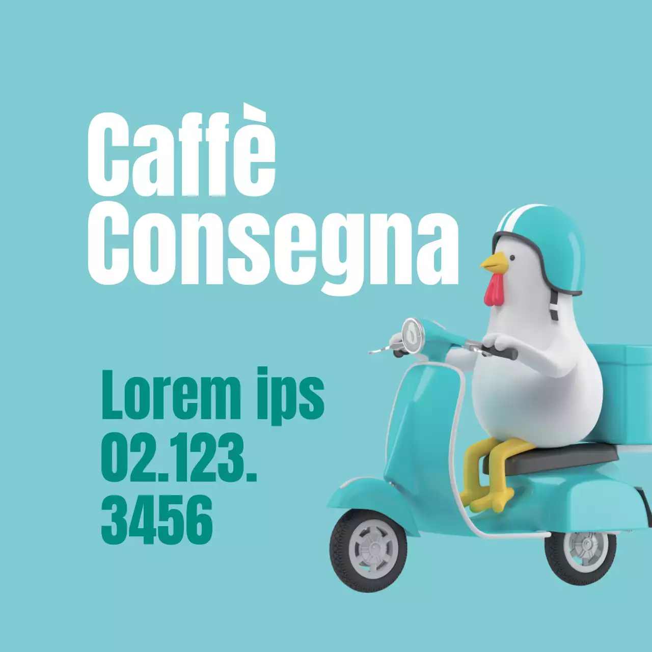 Etichetta per la consegna del caffè con illustrazione blu