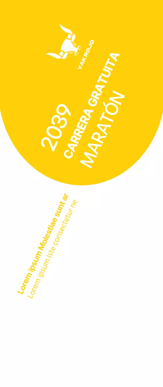 Estilo sencillo en amarillo y blanco para información y promoción de maratones