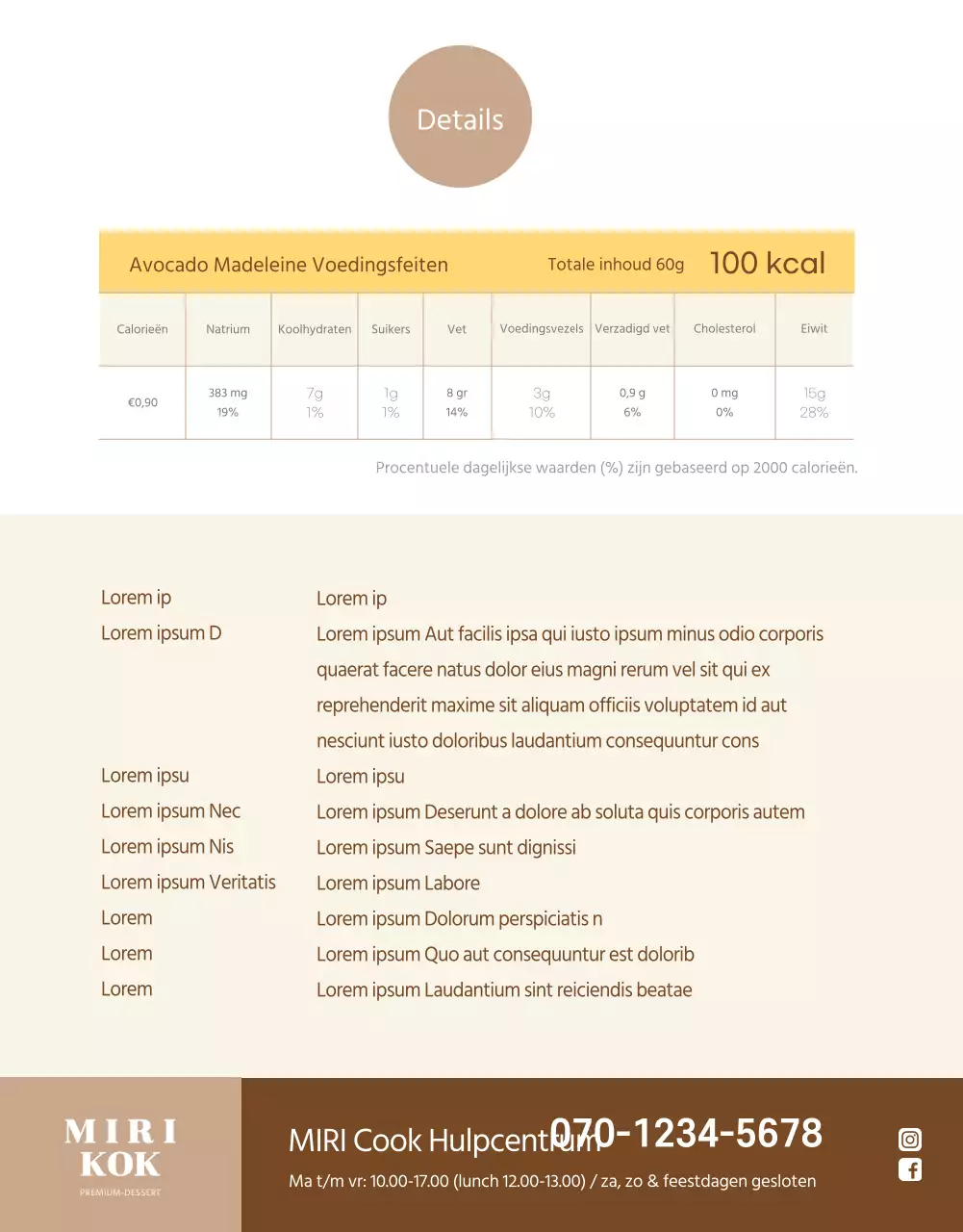 Felgekleurde veganistische toetjes Madeleine koekjes detailpagina