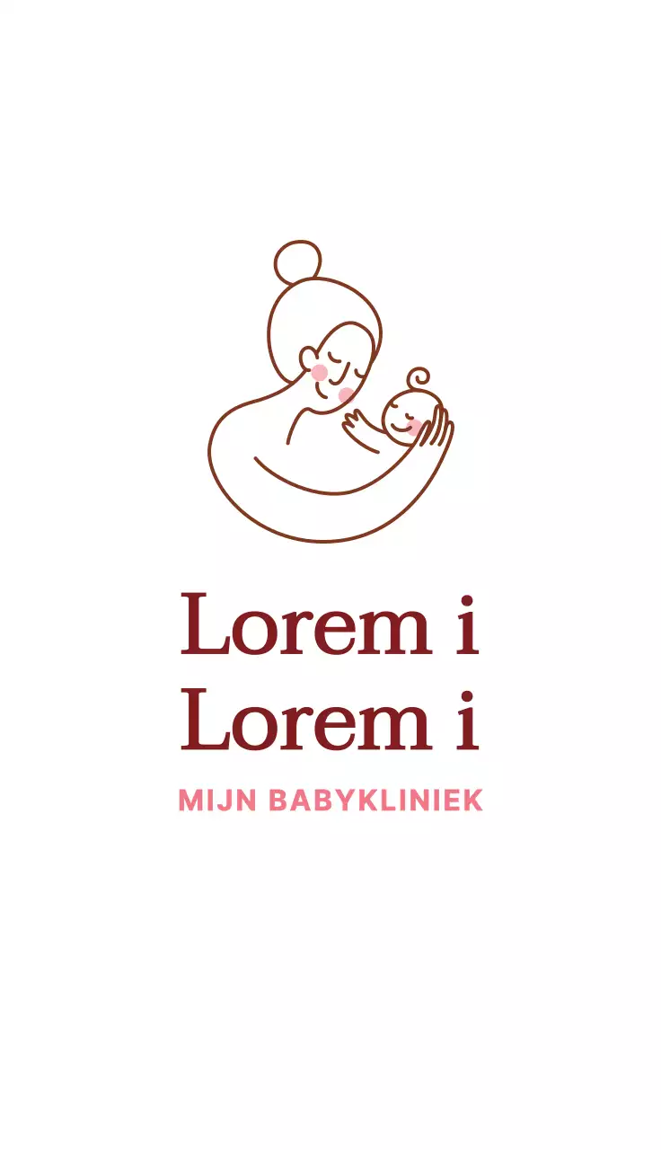 Clean kraamkliniek visitekaartje met roze illustratie