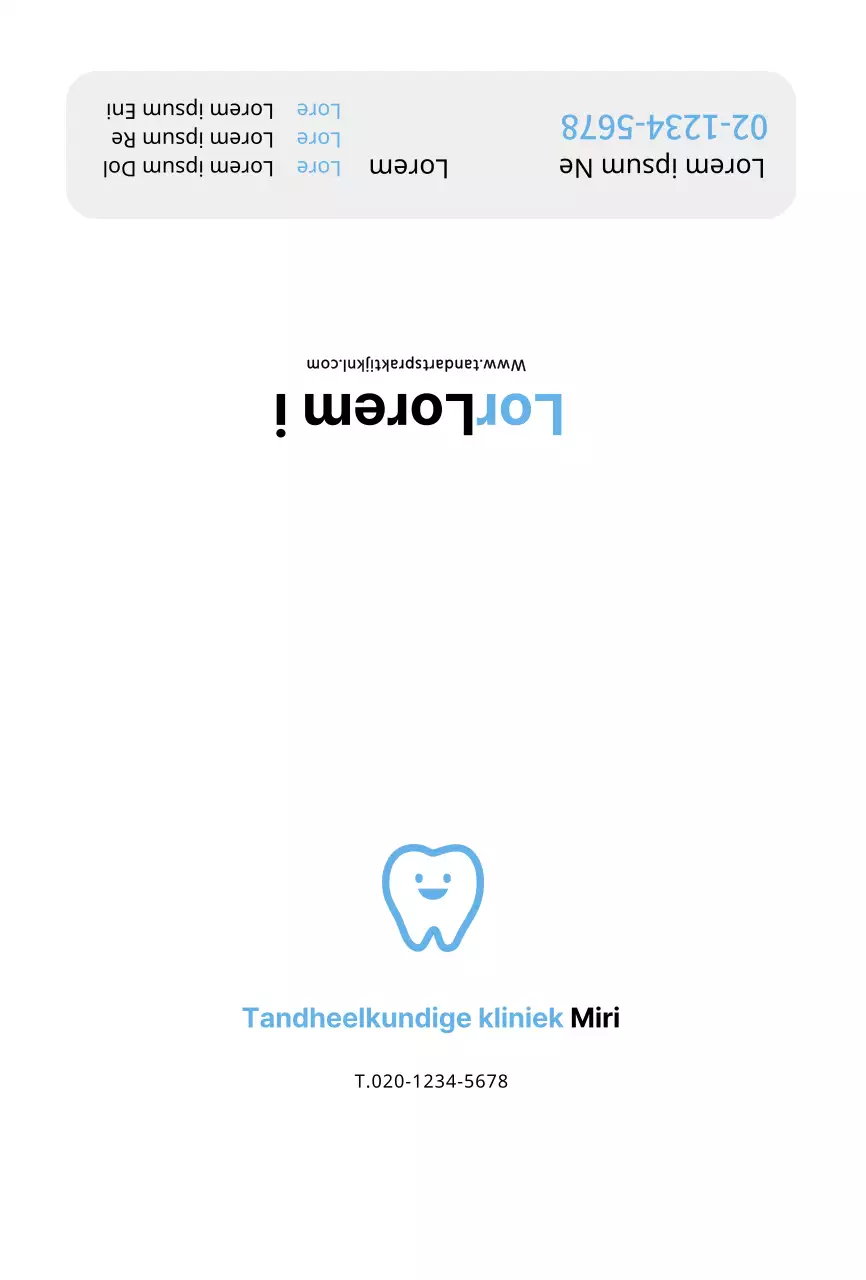 Witte eenvoudige ansichtkaart voor tandartsafspraken