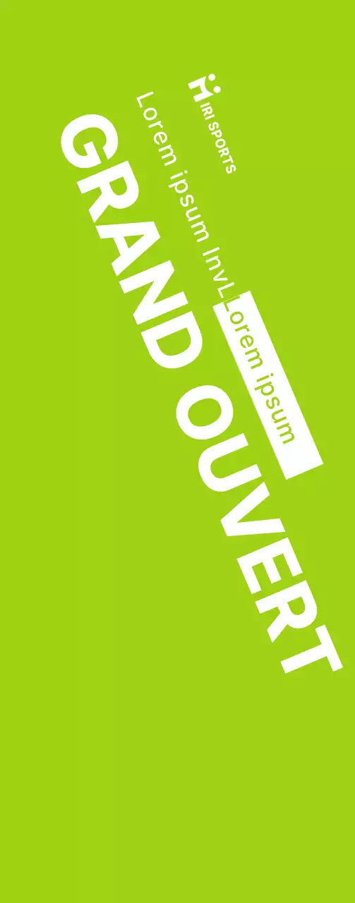 Un concept épuré en blanc et vert citron pour annoncer et promouvoir les ventes libres de vêtements de sport.