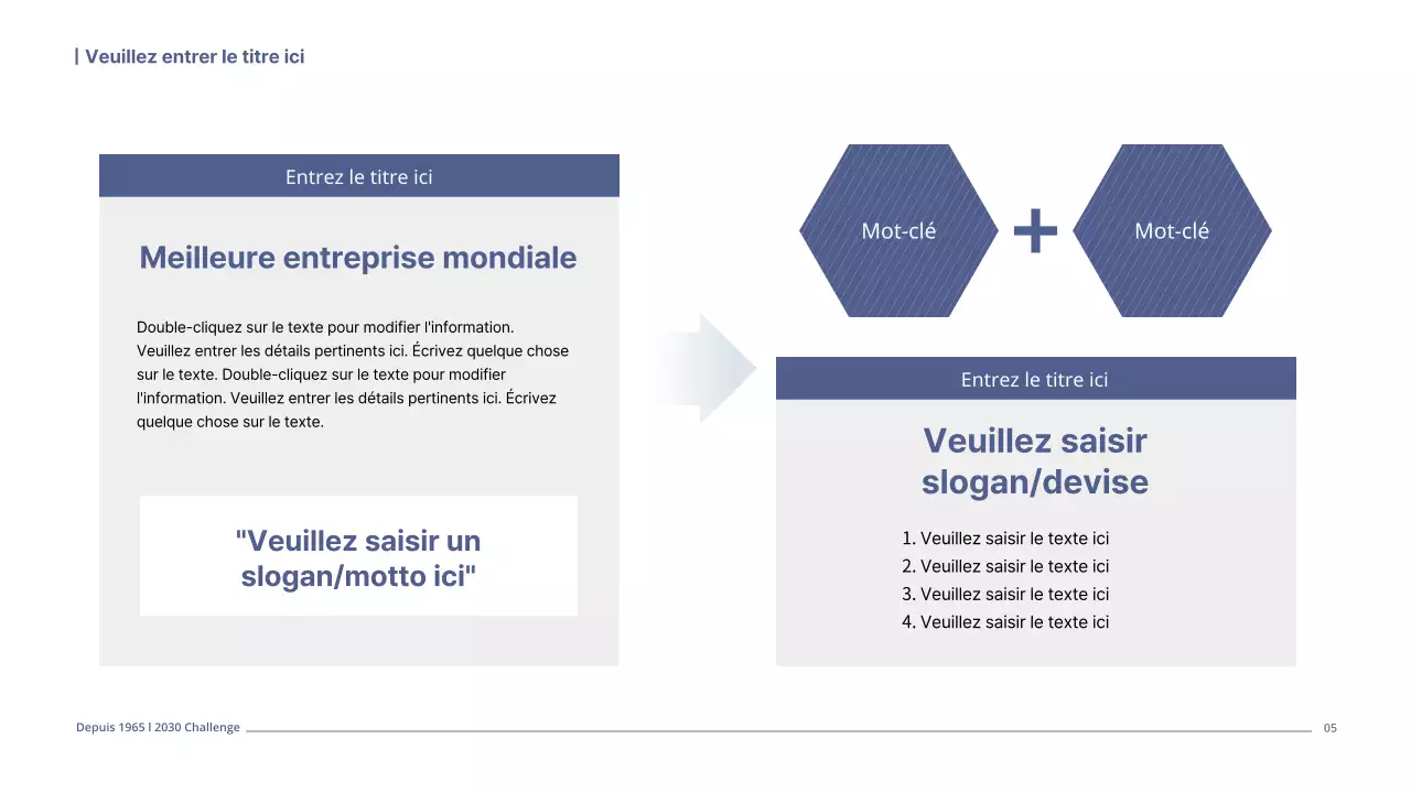 Un plan d'affaires simple dans les tons marine