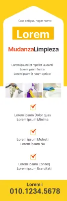 Ilustración amarilla lindo servicio de limpieza holbo