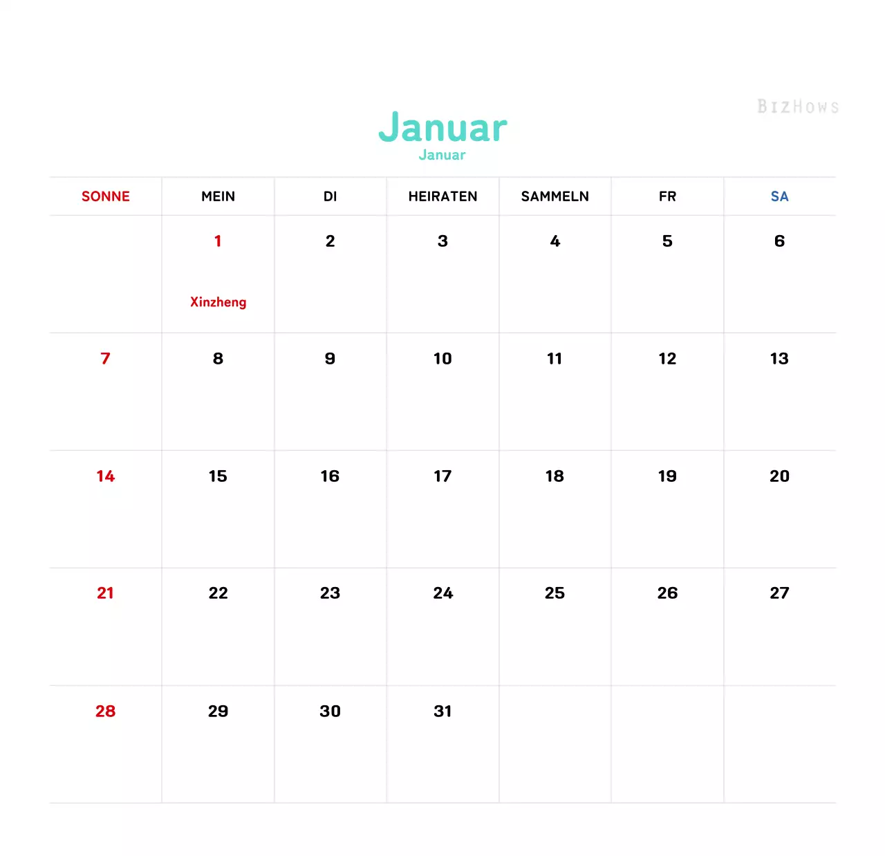 Ein warmer, illustrierter Kalender für das neue Jahr