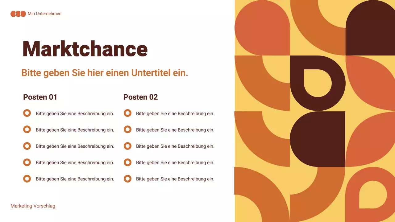 orange abstraktes Marketingdokument