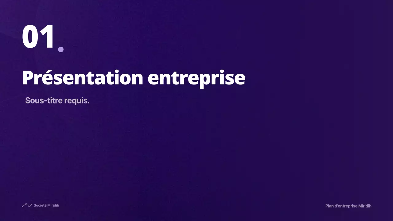 Plan d'affaires avec un concept de dégradé violet