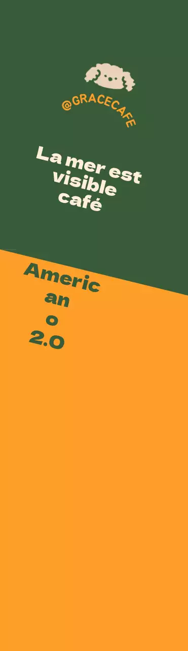 Un mignon logo de café vert et orange pour le guide des menus et la promotion.