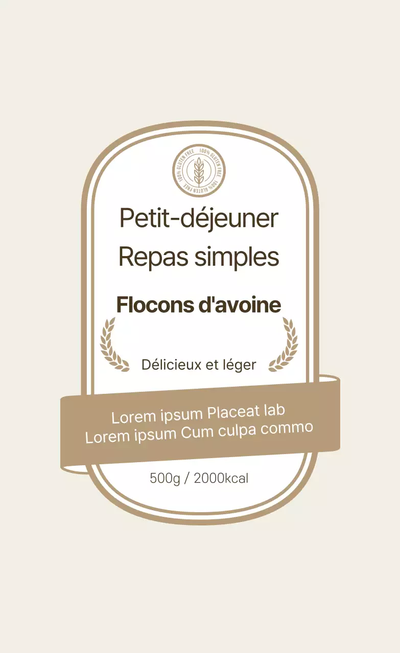 Étiquette beige vintage oatmeal