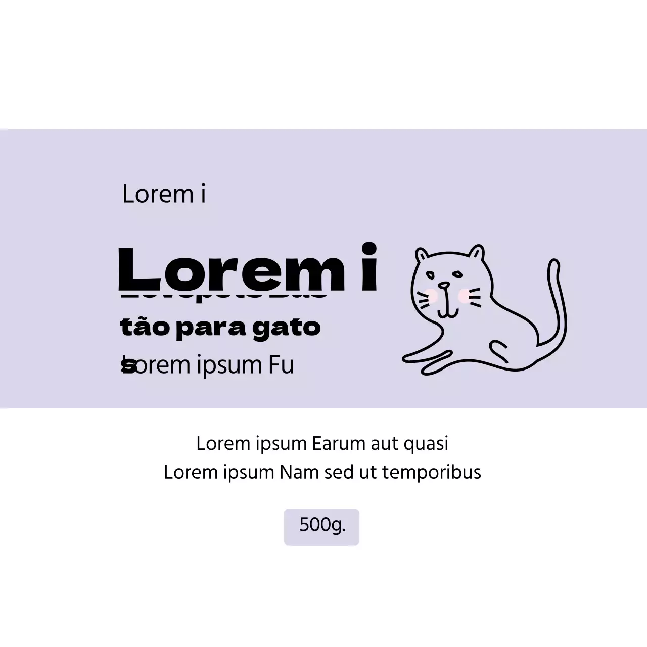 Rótulo elegante para animais de estimação com ilustração a roxo