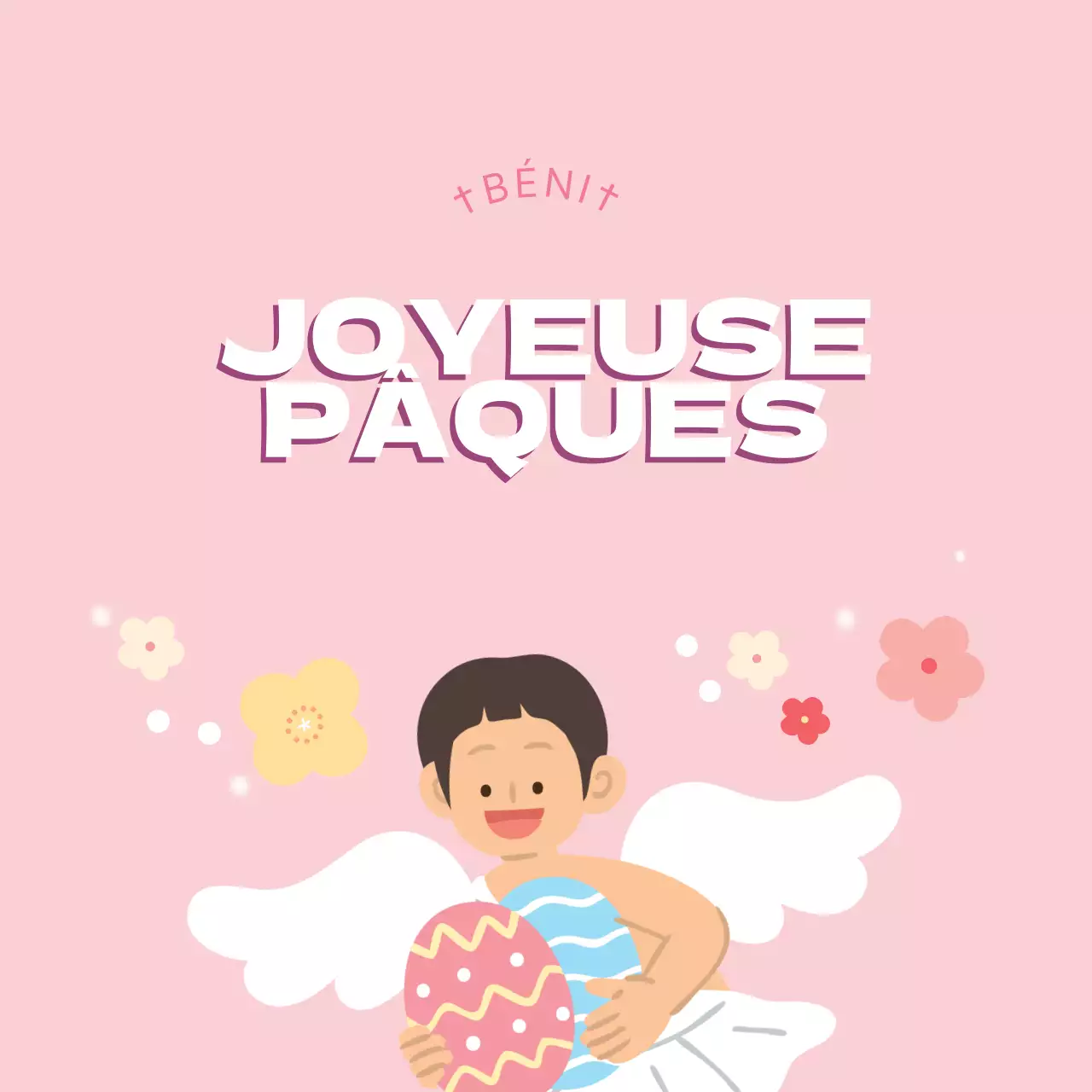 Mignonnes étiquettes de Pâques pour l'église avec des illustrations roses