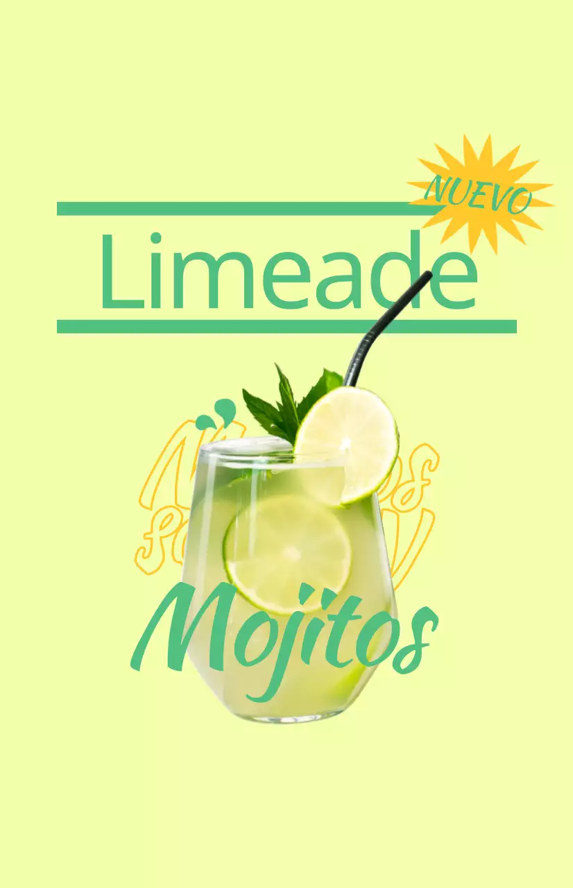 Promocione el menú de su cafetería con coloridas imágenes ilustradas de bebidas y texto