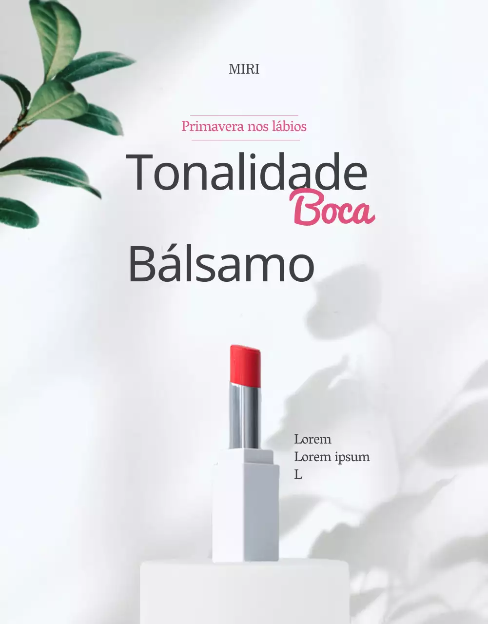 Apresentamos um bálsamo labial limpo e elegante em branco e rosa