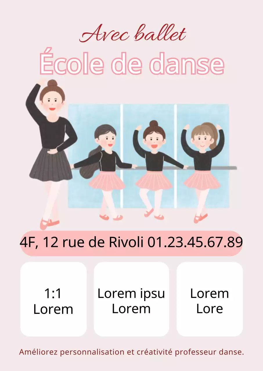 Promouvoir l'école de danse rose