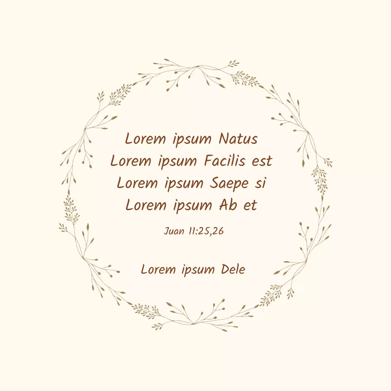 Vintage Iglesia Versículo de la Biblia Pascua Etiqueta con letras de color beige