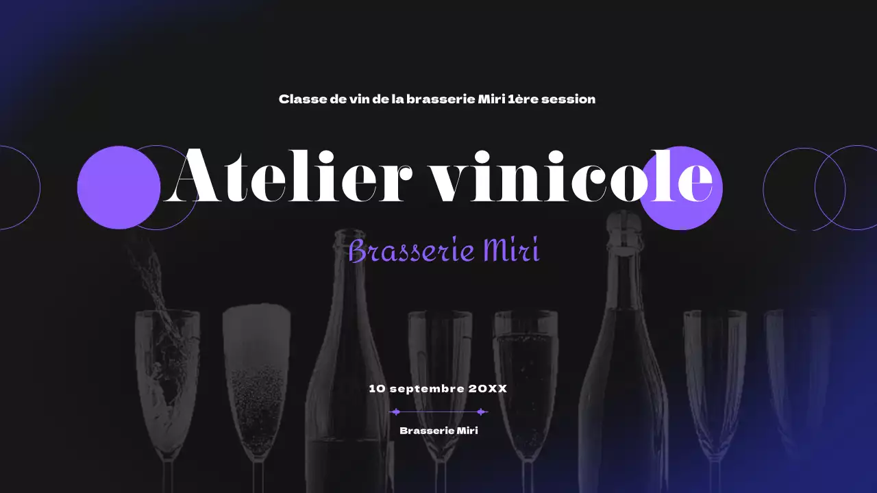 Séminaire de cours de brassage de vin dans les tons noirs et violets