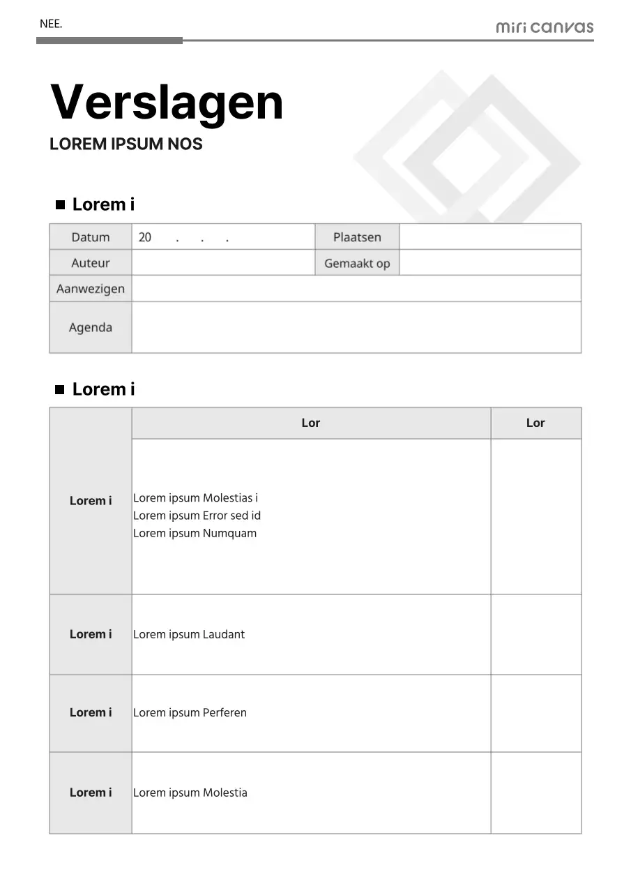 Eenvoudige documentatie voor grijze notulen