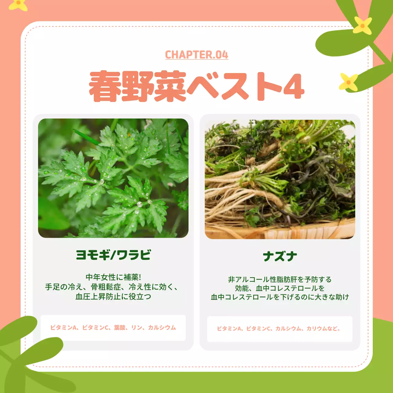 カラフル かわいい 春野菜 パンフレット Instagram カルーセル