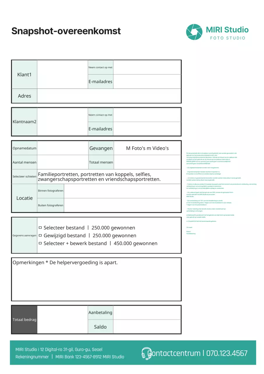 Snapshot overeenkomst in groen