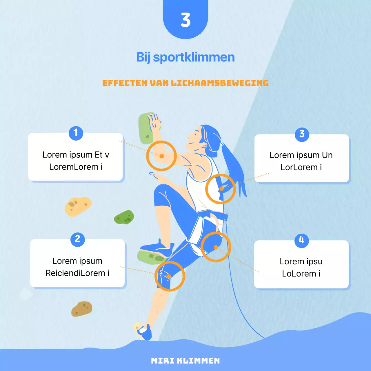 Cool en dynamisch sportklimkaart in oranje met blauwe achtergrondNieuws