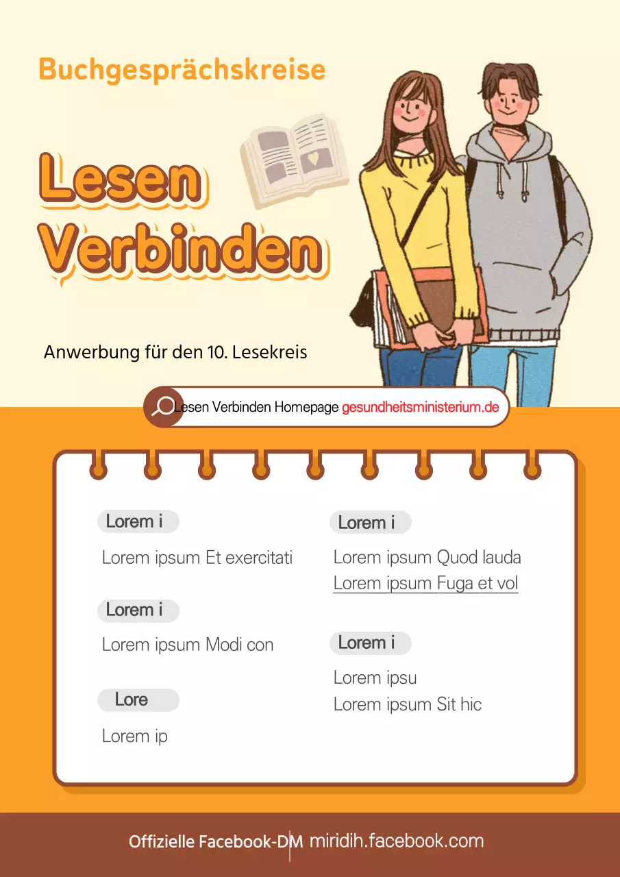 Leseclub der Gelben Universität Rekrutierungsposter