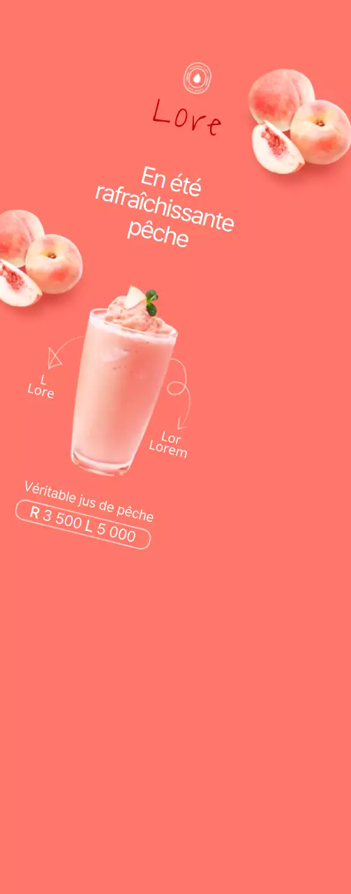 Un style simple en rose et blanc pour promouvoir le menu d'été