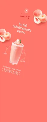 Un style simple en rose et blanc pour promouvoir le menu d'été