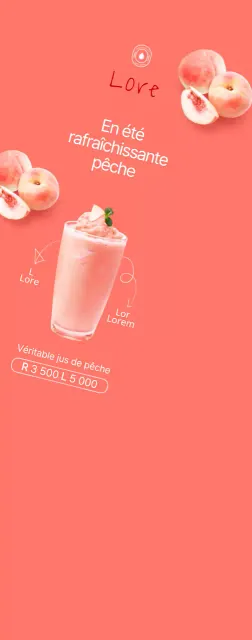 Un style simple en rose et blanc pour promouvoir le menu d'été