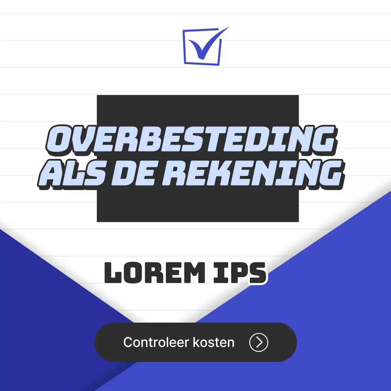 Blauwe en zwarte overbestedingsfactuur