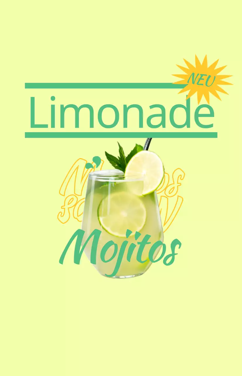 Bewerben Sie Ihr Café-Menü mit farbenfrohen, illustrierten Getränkebildern und Texten