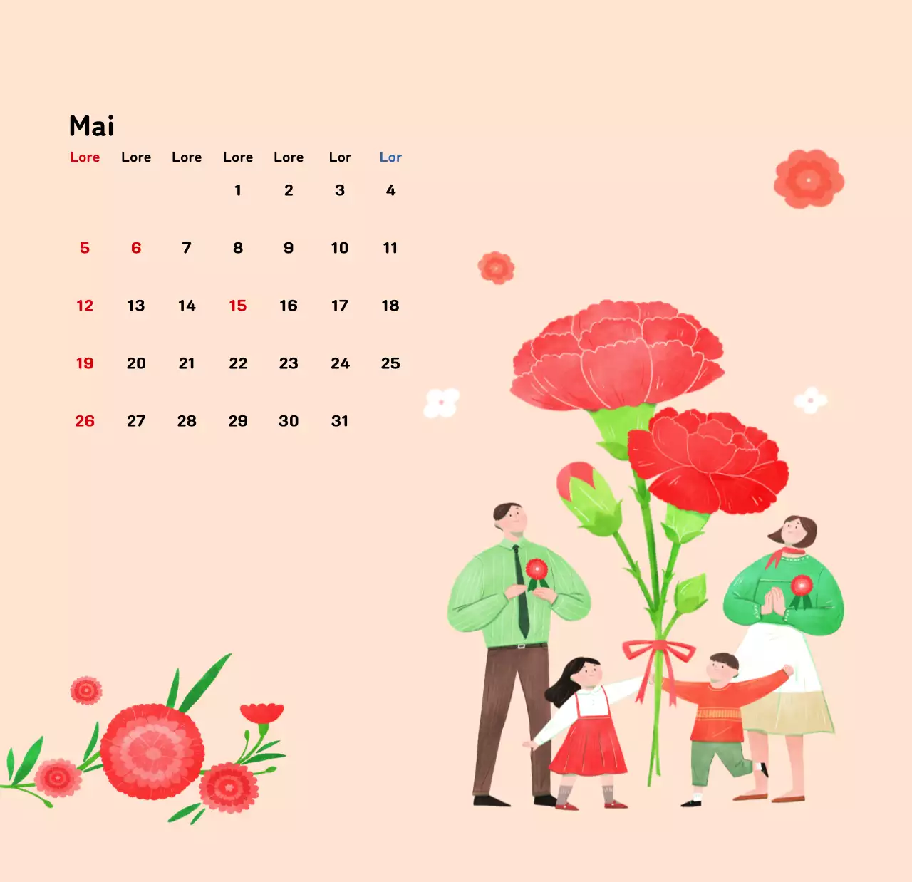 Ein warmer, illustrierter Kalender für das neue Jahr