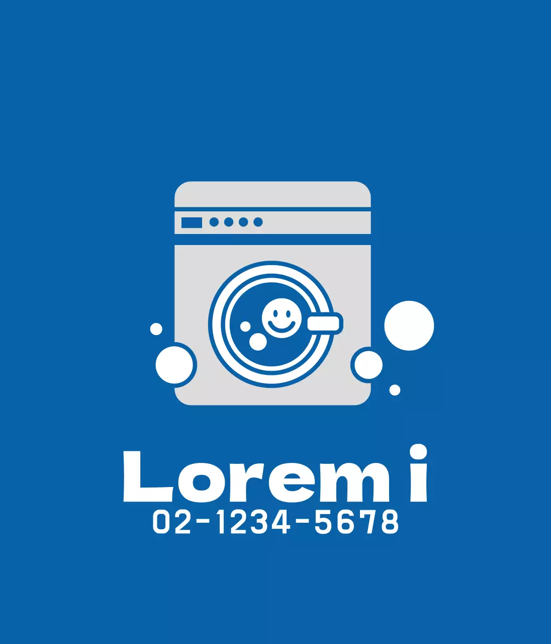 Promova a sua lavandaria com uma ilustração azul
