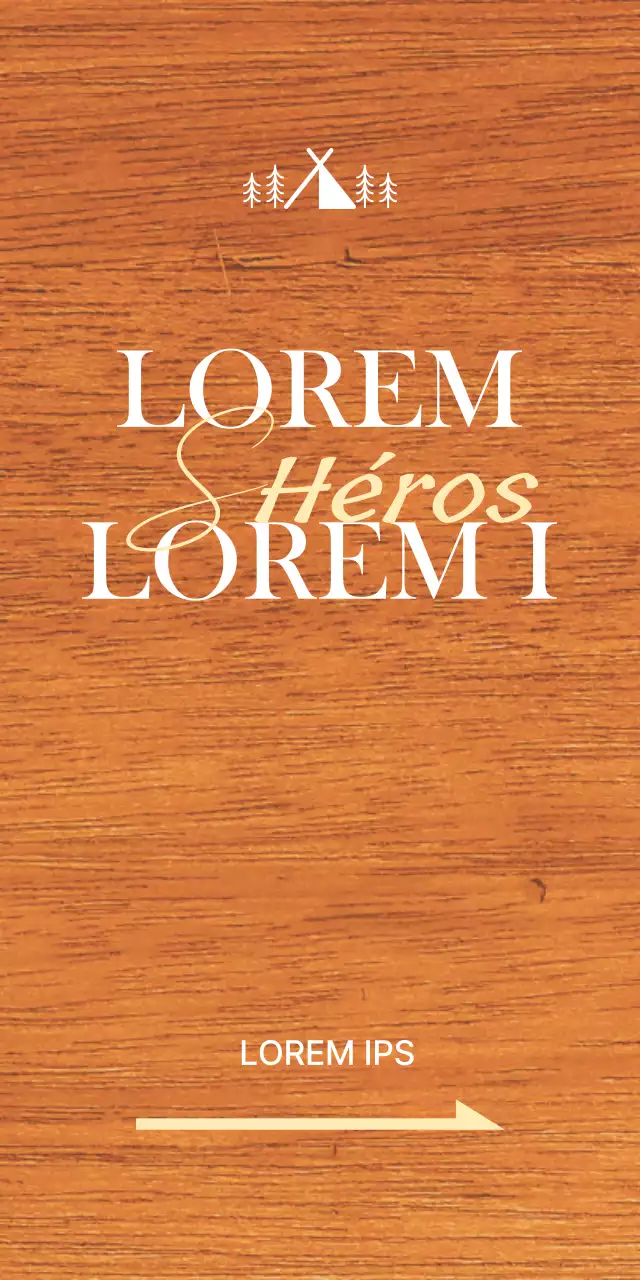 Emplacement d'un bureau de camping avec un concept émotif comprenant des illustrations de camping en blanc et en jaune