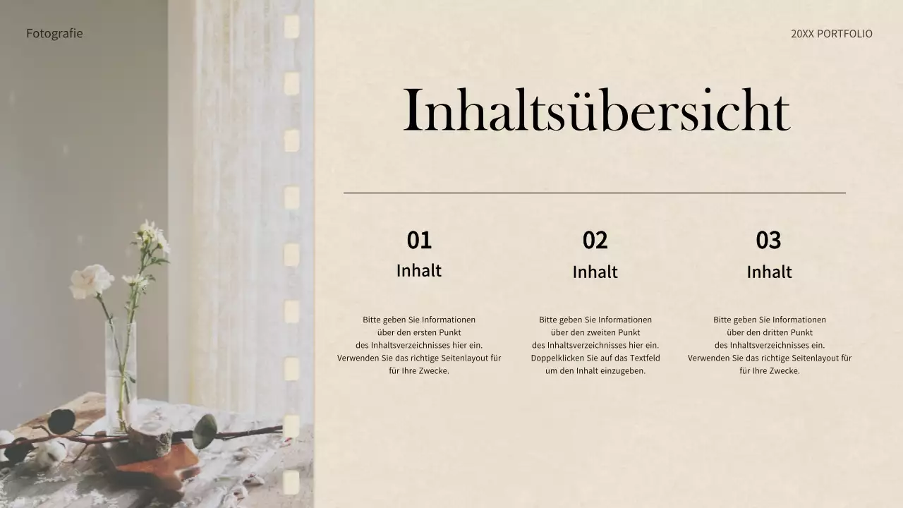 Portfolio von Filmkamera-Konzepten in Beige