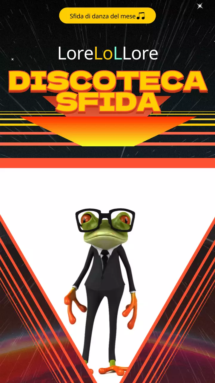 Sfida di ballo in discoteca a tema giallo-arancione
