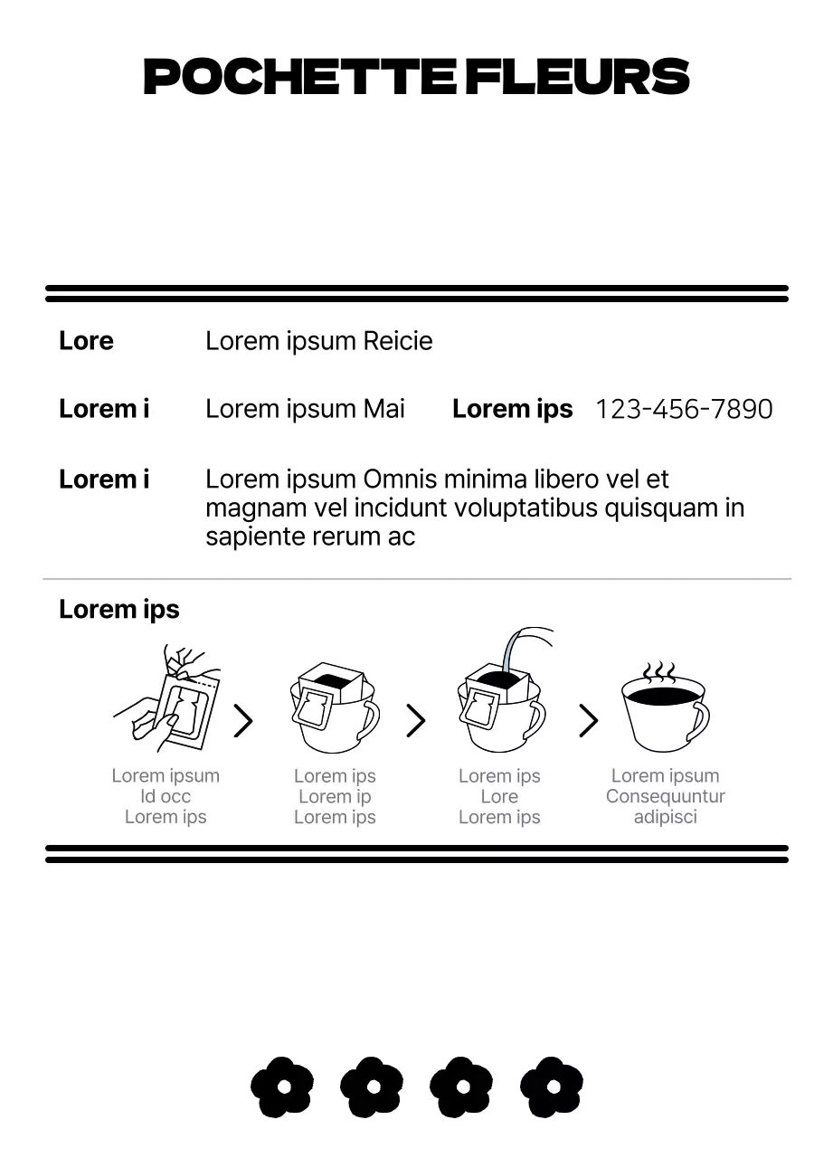 Sachets de thé avec illustrations florales