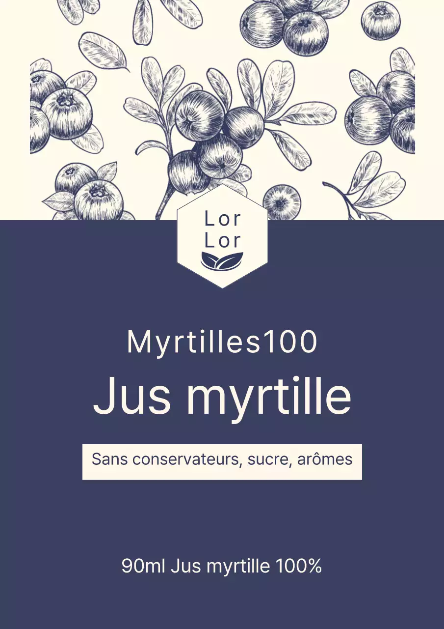 Promouvoir la boisson saine bleu marine à base de jus de myrtille