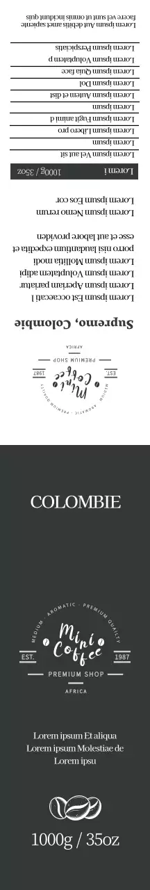 Emballage cadeau pour grains de café noir