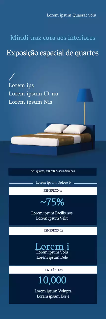 Promover um evento com fotografia azul e mobiliário limpo