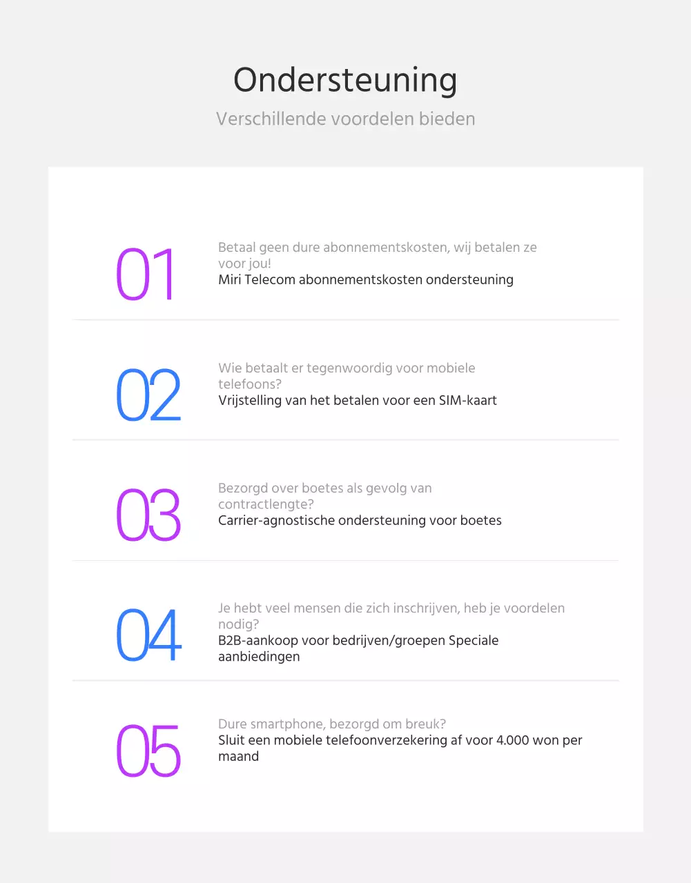 Pagina met carriergegevens