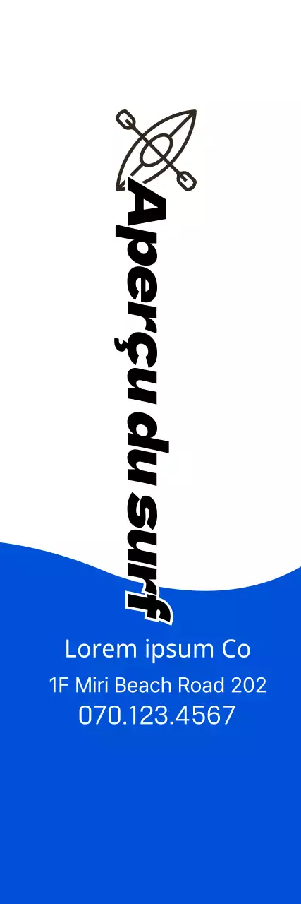 Concept simple en bleu marine et noir pour l'information et la promotion du surf