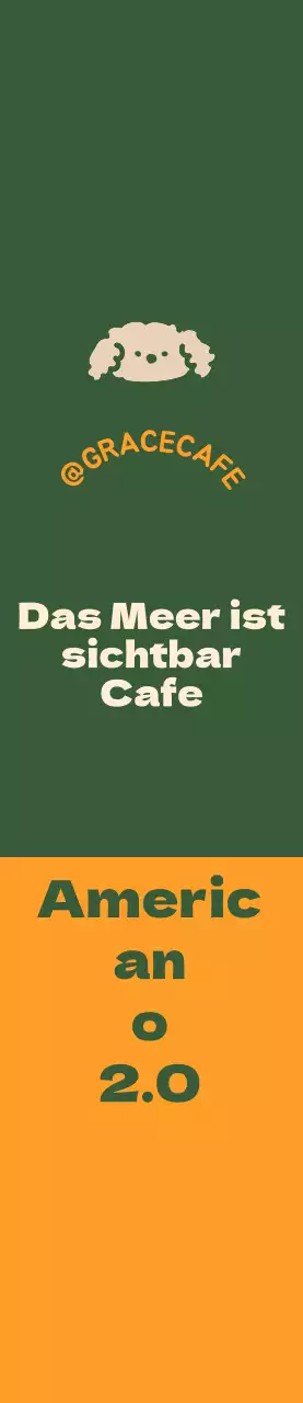 Eine hübsche grüne und orangefarbene Café-Logo-Stil Menü Führer und Förderung.