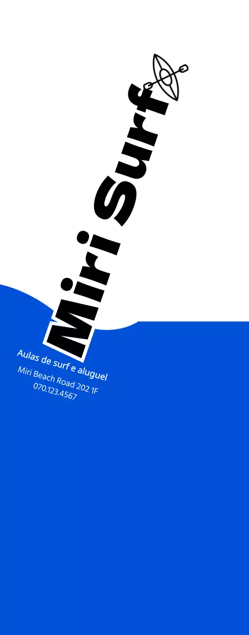 Conceito simples em azul-marinho e preto para informação e promoção do surf