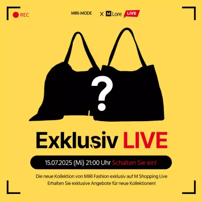 Exklusive Shopping-Live-Übertragung mit gelbem Schießrahmen