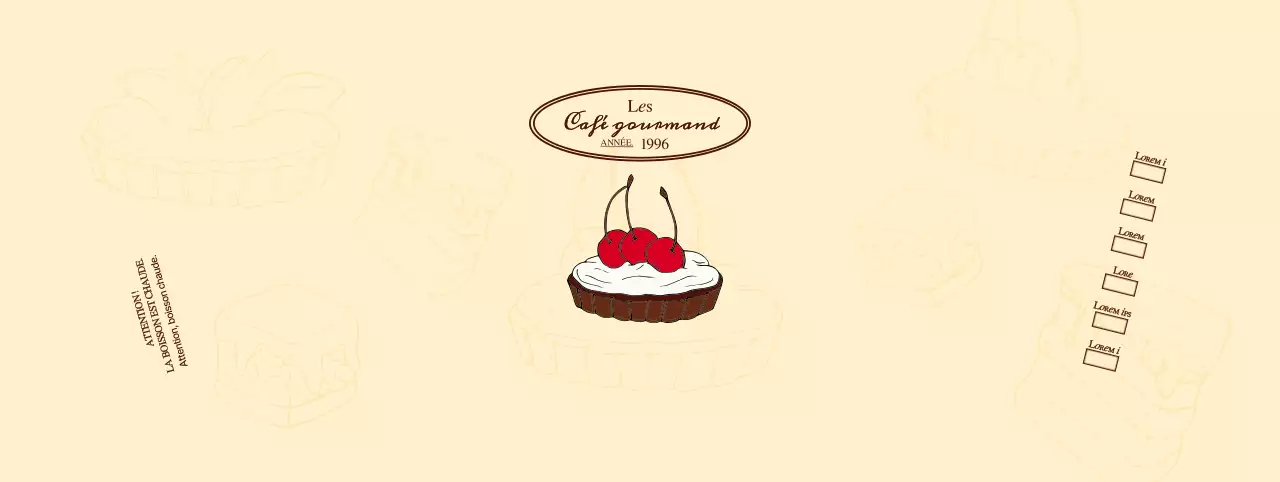 Promouvoir et informer les cafés à l'aide d'un logo émouvant en brun rougeâtre et jaune pâle